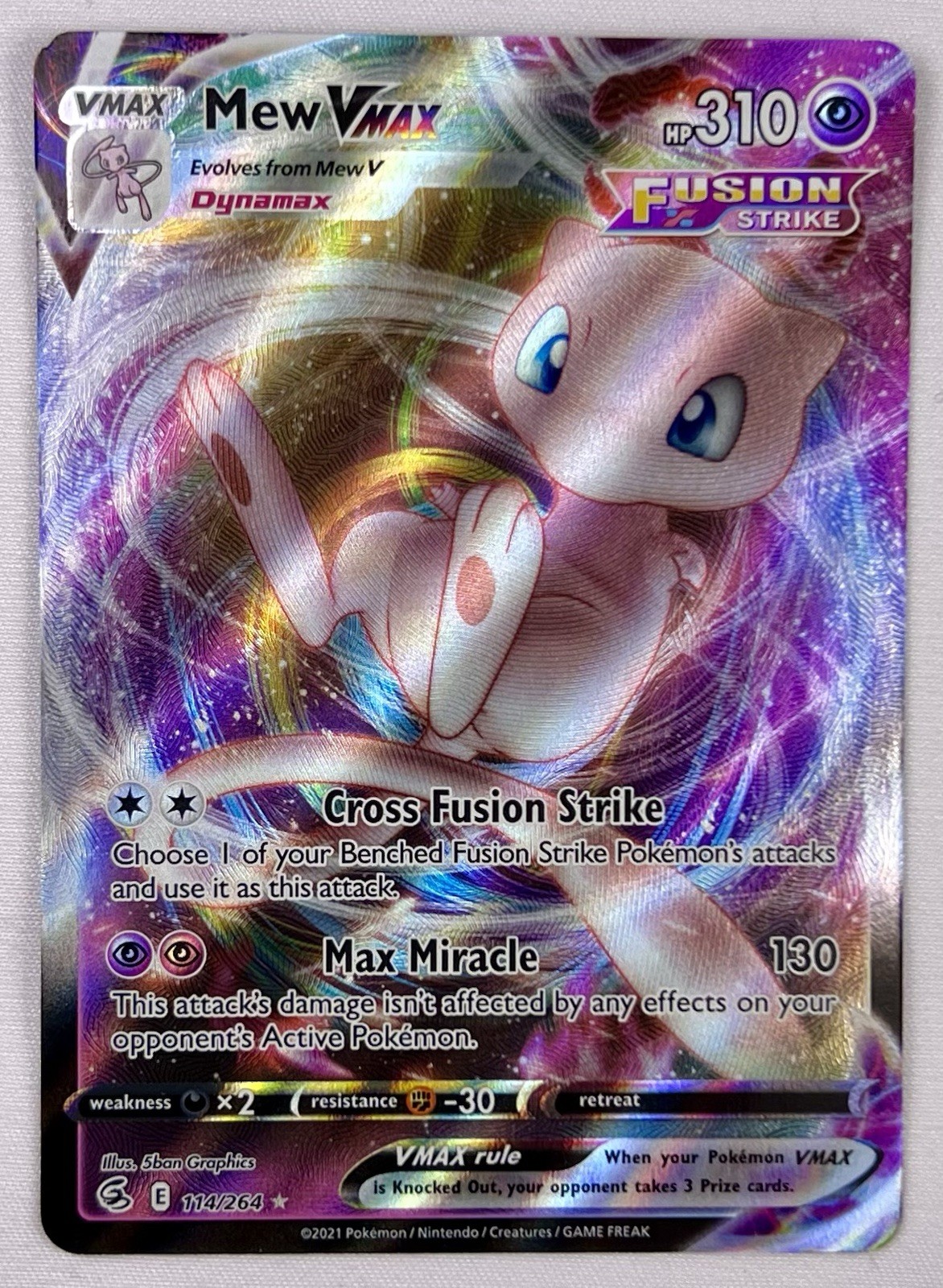 Pokémon TCG - Mew VMAX 114/264 - SWSH Fusion Strike - Ultra Rare - Holo - NM