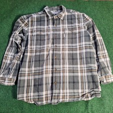 Carhartt Shirt Mens 2XL Gray Plaid Flannel Long Sleeve Original Fit Workwear