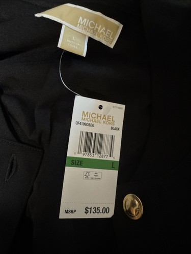 MICHAEL KORS Bomber Jacket Women's Size L Black Long Sleeve Lightweight NWT $135 - Picture 3 of 11