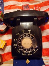 ITT Black Rotary Dial Telephone Vintage Collectible