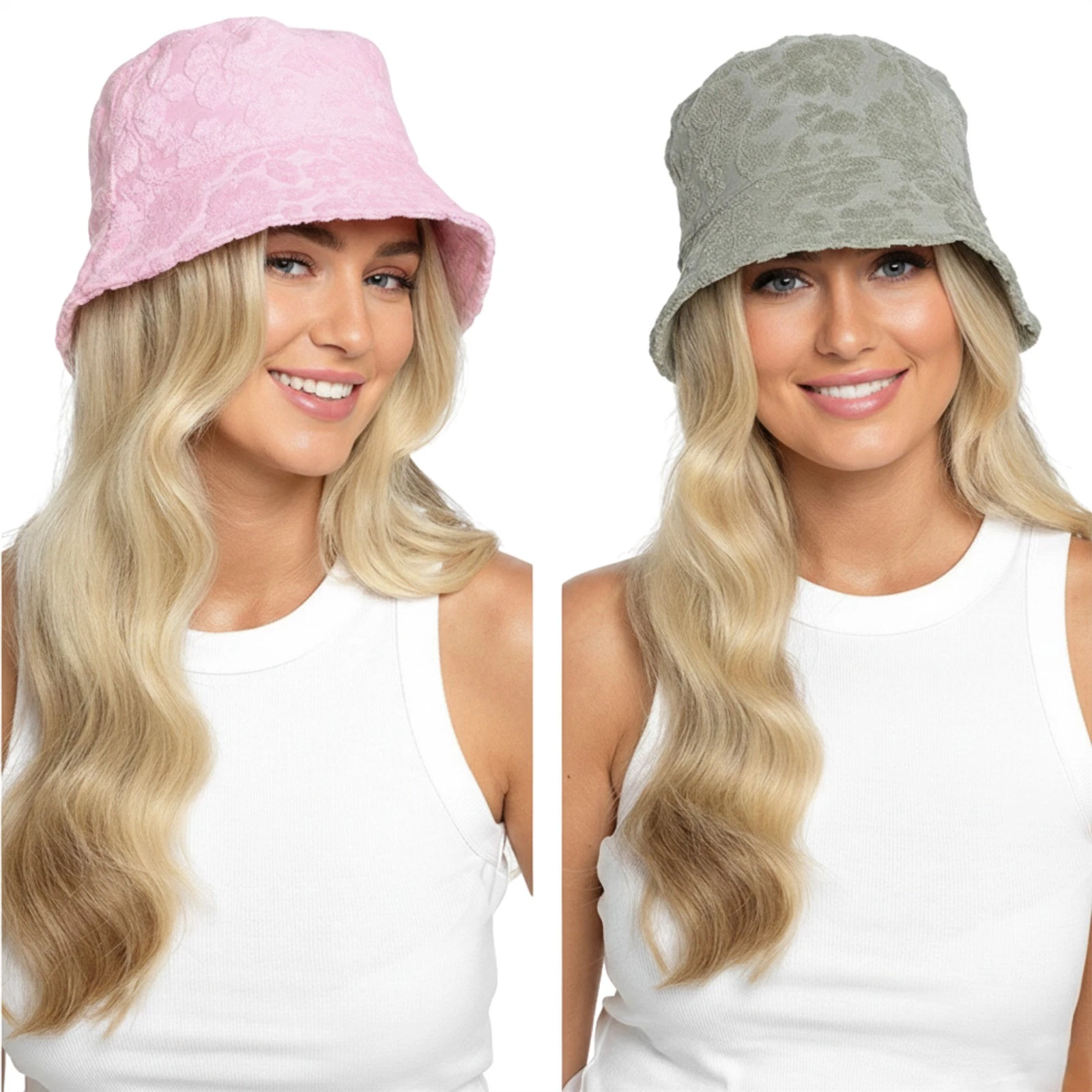 Womens Embossed Textured Bucket Hat Summer Sun hat UV Protection For Camping
