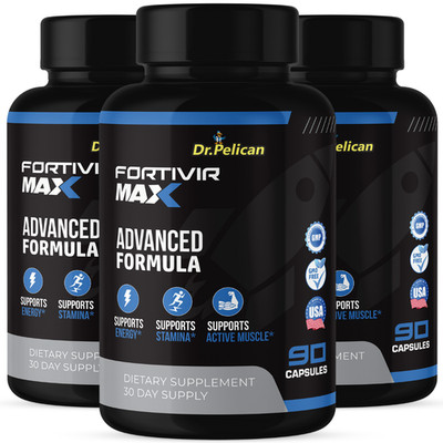 Fortivir Max- Bodybuilding & Men's Health Support- 3 Bottles- 270 Capsules