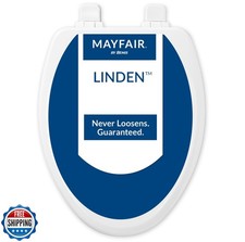 Mayfair Linden Slow Close Toilet Seat, Non Slip Heavy Duty Wood,