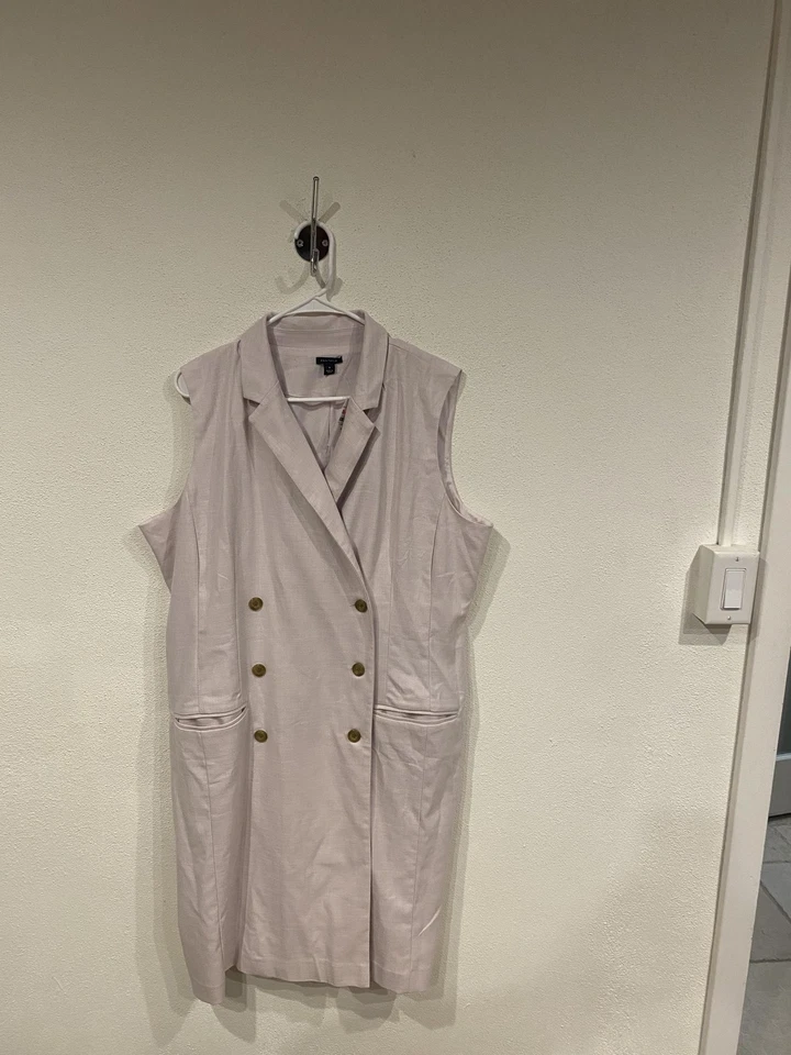 Ann Taylor Blazer Dress Womens 18 Double Breasted Sleeveless Long Vest Work - Image 2 of 4