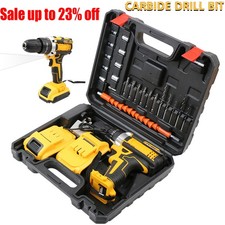 Heavy Duty 21V Cordless Drill Combi Driver High Power 2Battery Screwdriver Set