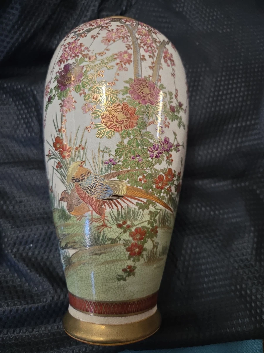 金色日本古董花瓶| eBay