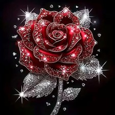 Red Rose Diamond Art Kit for Adults,DIY Rose Flower Diamond Painting Kits for...
