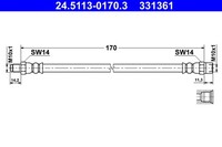1X ATE 24.5113-0170.3 Bremsschlauch FüR VW
