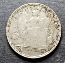 Moneda de 50 centavos piramidales Honduras 1885 escasa y rara moneda de plata