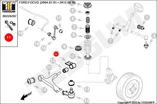00228297 STOßDÄMPFERBOLZEN // QUERLENKERBOLZEN C-MAX, FOCUS, KUGA, MONDEO - Bild 7 von 12