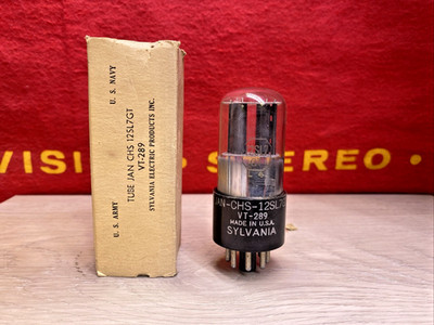 Sylvania JAN CHS 12SL7GT Vacuum Tube Black Plate Foil Getter Tested Strong