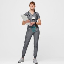 Figs Women's Zamora Scrub Jogger Pants Size XXL Graphite Grey EUC W18SW2005 Gray