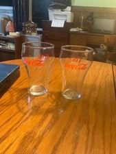 Really nice pair a vintage Coca-Cola glasses 5 inches tall