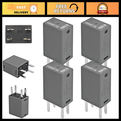 Pack of 4 High Power 12V 40A 4-Pin Relay Fuse Box for GM AC Fan, Starters, Light