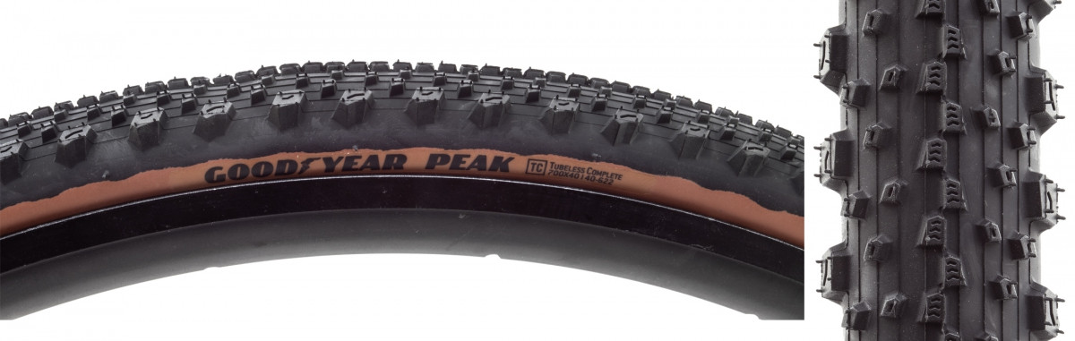 Goodyear Peak Tire 700 x 40 PSI 58 TPI 120 Бескамерная складная черная/коричневая гравийная шина