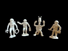 4 Vtg 1970s Tim Mee Timmee White Alien Space Galaxy Laser Team Figure Toy