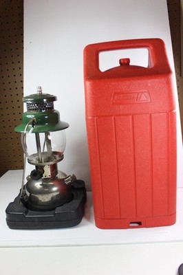 1950's COLEMAN 242C CHROME LANTERN SINGLE MANTLE w/ RED CARRY CASE