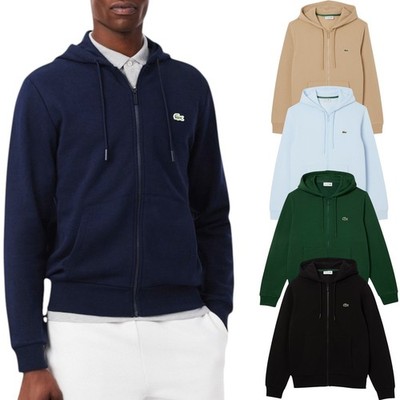 Lacoste Herren Fleece Hoodie Reißverschluss Bio Baumwolle Classic Fit Sportswear Hoody
