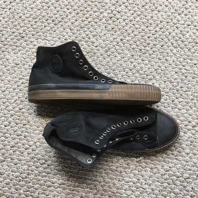 PF Flyers High Top Shoes Mens Size 12 Black Canvas Gum Sole Retro