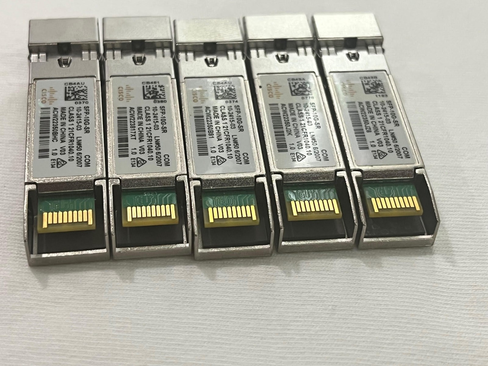 LOT OF 5 Cisco SFP-10G-SR V03 SFP+ GBIC Transceiver Module 10-2415-03 | Tested