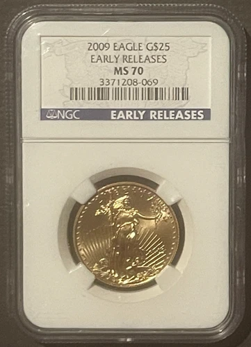 2009 $25 GOLD Eagle Half Ounce 1/2 oz. NGC MS70 EARLY RELEASES Bullion : 09967