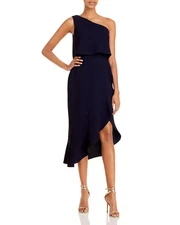 AQUA Women's Dress Sz 10 Crepe Flounce Cocktail -
