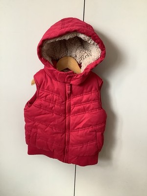 Fat Face Weste hellrosa 2-3 Jahre Reißverschluss Sherpa Fleece Futter, Taschen Kapuze