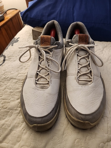 MEN'S ECCO GOLF Biom HYBRID 3 GRAY LEATHER GORE-TEX GOLF SHOES US 13