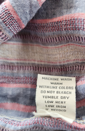 True Grit Shirt Men's XXL 2 Pockets Short Sleeve Linen Blend Striped Lightweight - Picture 4 of 6
