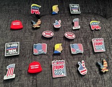 DONALD TRUMP PRESIDENTIAL SHOE CHARMS FOR CROCS-SET OF 20-NEW 