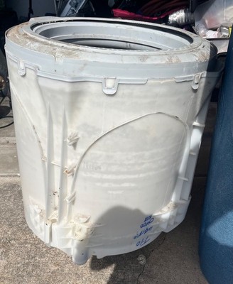 Genuine General Electric large capacity top load washer outer tub, and basket