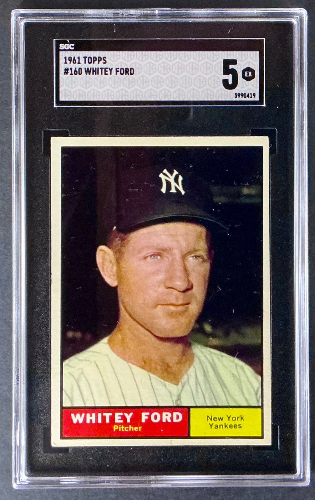 1961 Topps # 160 Whitey Ford SGC 5