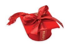 Cappello tocco laurea portaconfetti ROSSO NASTRO ESCLUSO bomboniera 01UQ