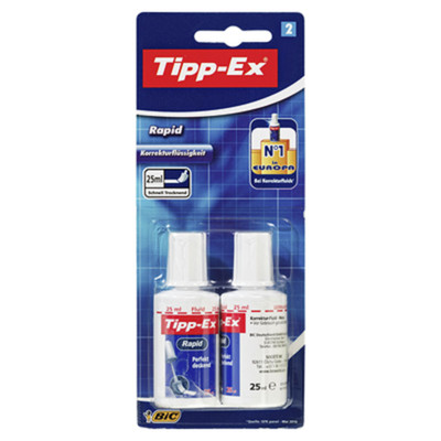 2-12 Stück BIC Tipp-Ex Rapid Korrekturflüssigkeit weiß 25 ml perfekt deckend NEU