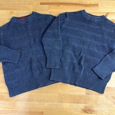 Cat  Jack Sweater Lot Crewneck Boys Size XS 4/5 Blue Textured Knit 100 Cotton