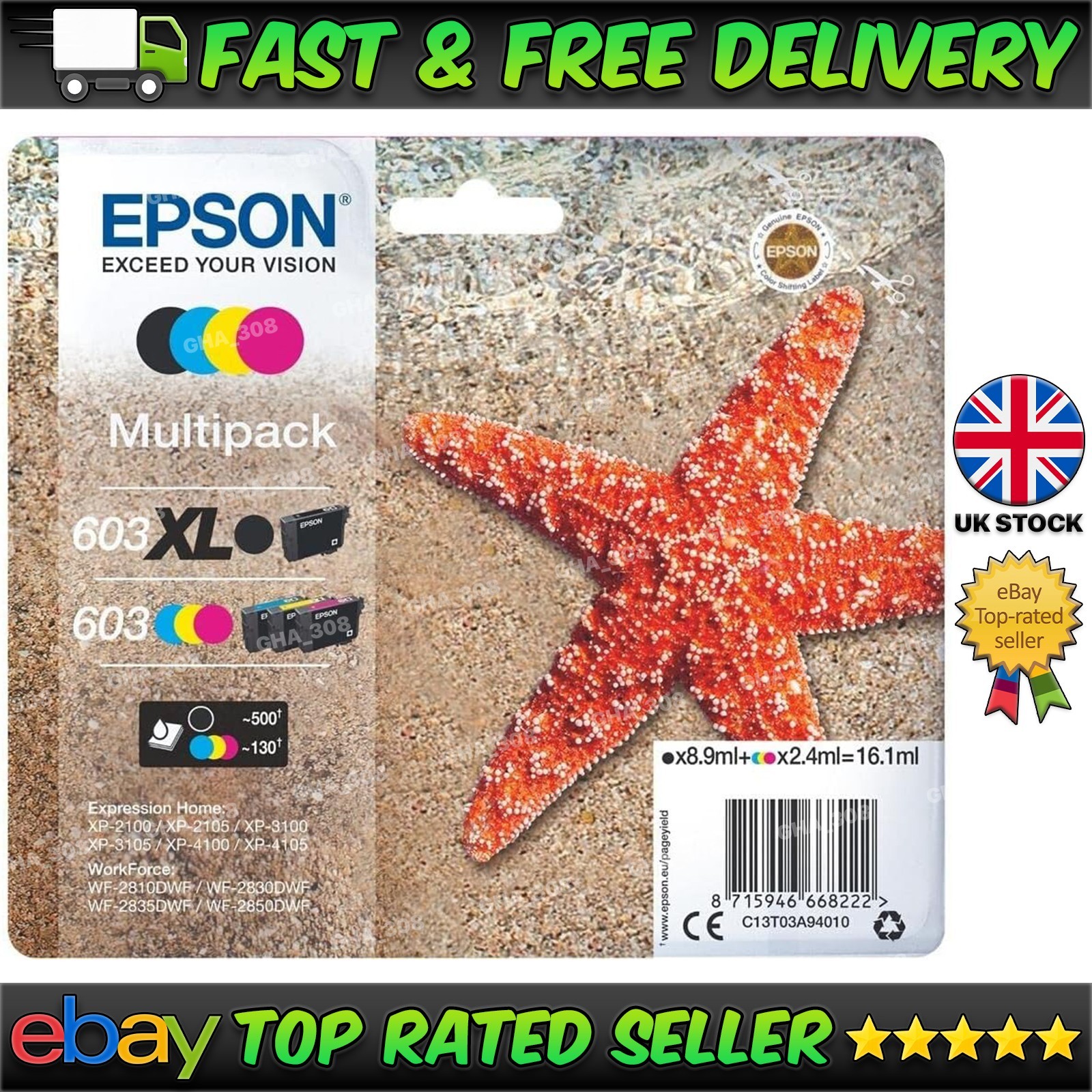 Epson 603XL Genuine Multipack Black XL & 603 CMY Ink Cartridges 4-Pack Original - Image 8
