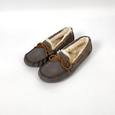 UGG Women's Dakota Suede Plush Wool Lining Moccasins Size 6 Pewter Gray