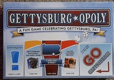 Gettysburg-opoly Board Game Fun Game Celebrating Gettysburg Pa New Sealed.