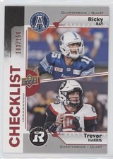 2018 Upper Deck CFL Checklist Red 103/150 Ricky Ray Trevor Harris CL #100 c6x