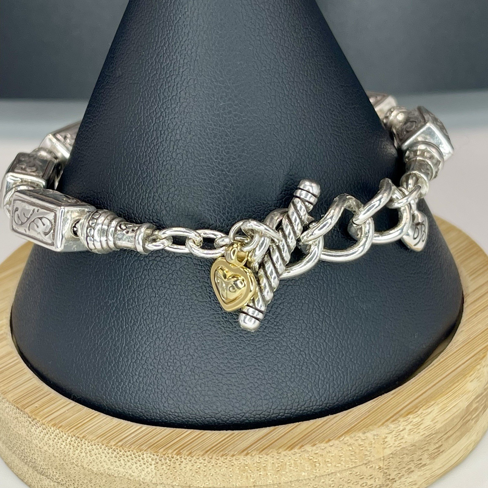 Brighton Cube Scroll Link Bracelet Toggle Adjusta… - image 5