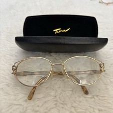Tura Vintage Gold Tone Metal Eyeglasses Frame Only W/ Case