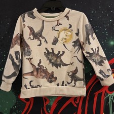 JURASSIC WORLD Dinosaurs AOP All Over Print Crewneck Sweatshirt Boys Youth Sz 3T