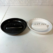 Vintage GES-LINE 341 Plastic Ashtray Lot Made in USA Black White