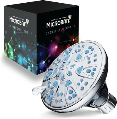 #ad Antimicrobial – Anti Clog High Pressure 6 Setting Shower Head with Microban $14.25