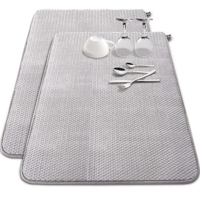 2 Pack Extra Large Microfiber Dish Drying Mat,30 x 24 Inch Super Absorbent Dr...
