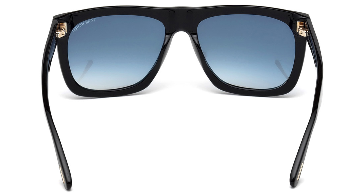 TOM FORD TF513 01W SUNGLASSES Tom Ford Sunglasses Morgan Black Glossy Blue Square FT0513  main image 3