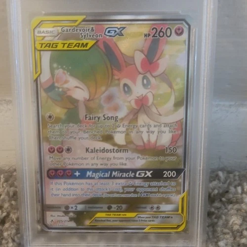 Pokémon Gardevoir & Sylveon GX Unbroken Bonds 205/214 Full Art Holo PSA 9