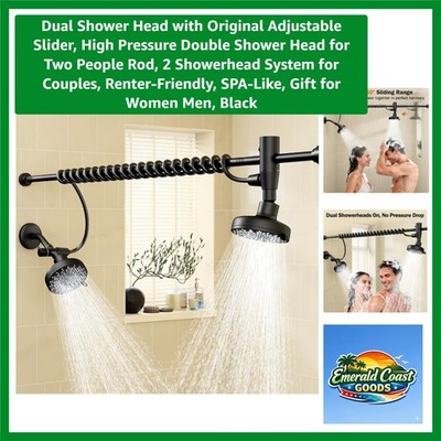 Easy-Install Dual Shower Head System - Customized Sprays for Shared Showers