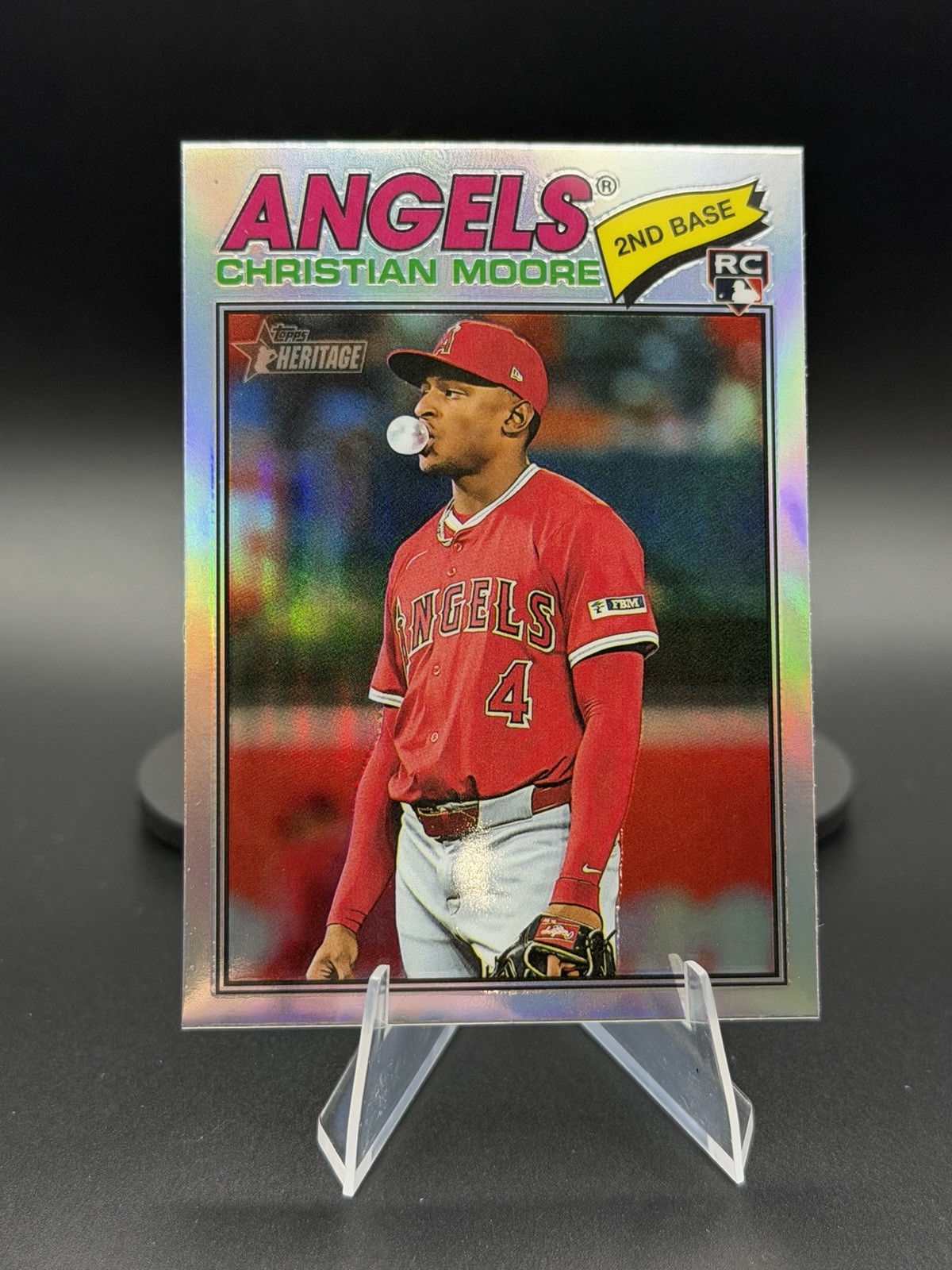 2026 Topps Heritage CHRISTIAN MOORE RC Chrome Refractor #249 Angels