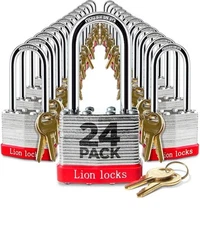 24 Keyed Alike Padlocks with 2" Long Shackle 48 Keys - Padlocks for Outdoor U...